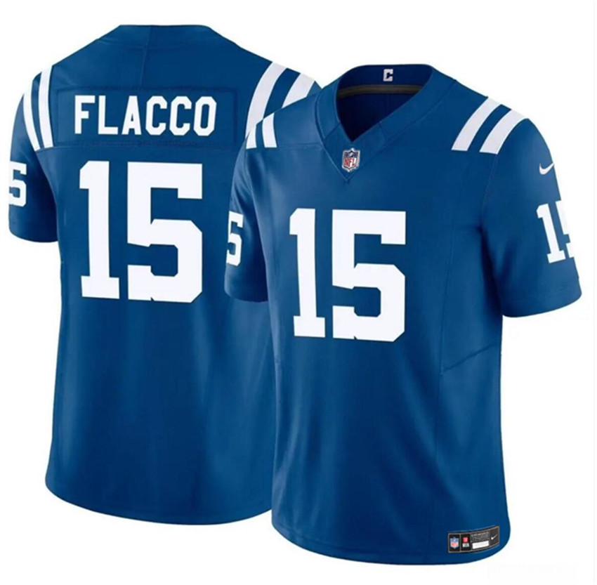 Youth Blue Indianapolis Colts #15 Joe Flacco 2024 F.U.S.E Vapor Untouchable Limited Stitched Football Jersey